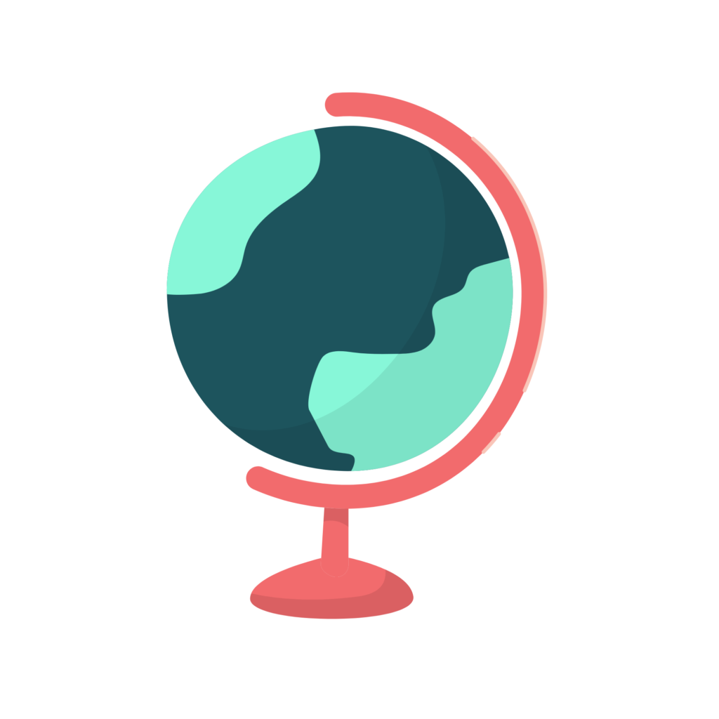 A cute little globe graphic